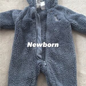 Cozy Gray Fleece Baby Onesie